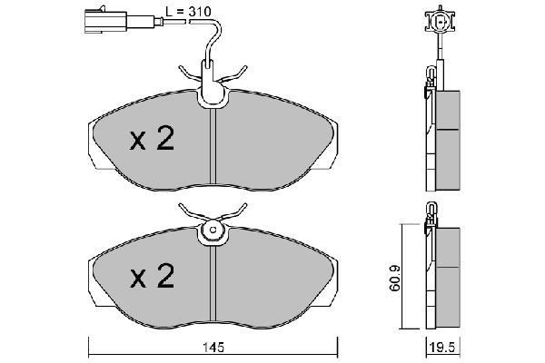 Jeu de 4 plaquettes de frein AISIN ref. BPPE-1021